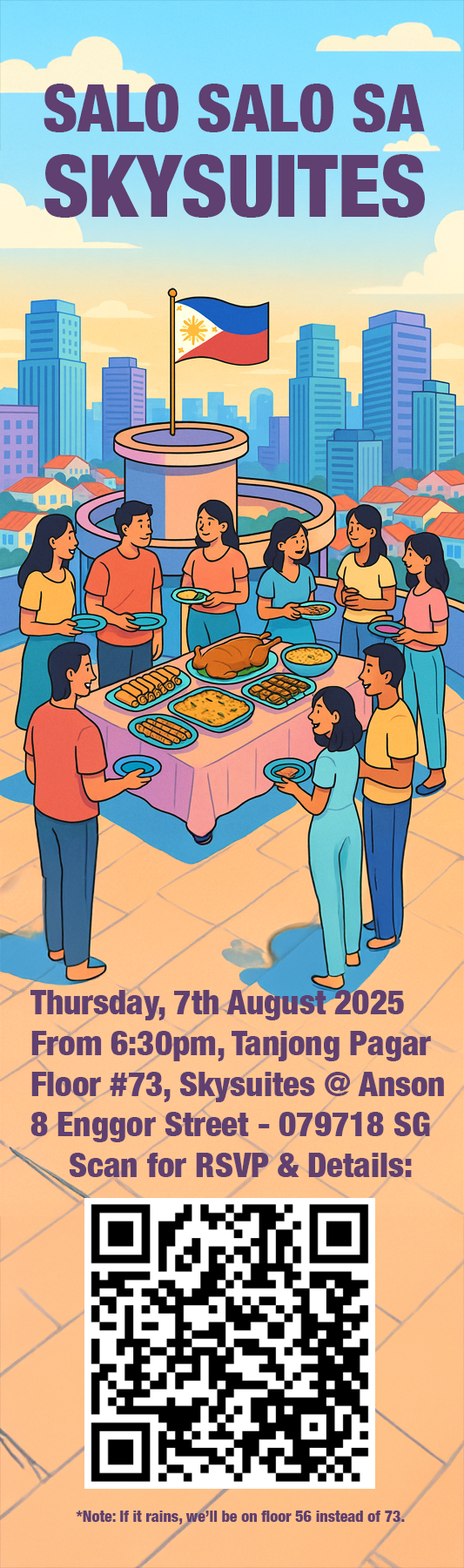 Rooftop Kababayan Potluck Party Flyer